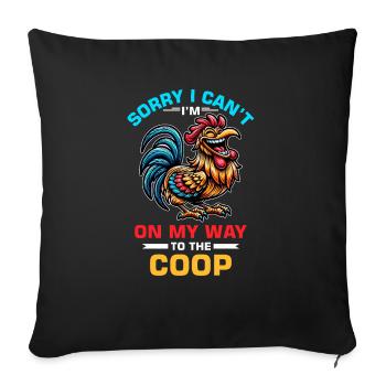 Chicken Chickens - Sofa pillowcase 17,3'' x 17,3'' (45 x 45 cm) - black - Front