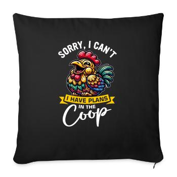 Chicken Chickens - Sofa pillowcase 17,3'' x 17,3'' (45 x 45 cm) - black - Front