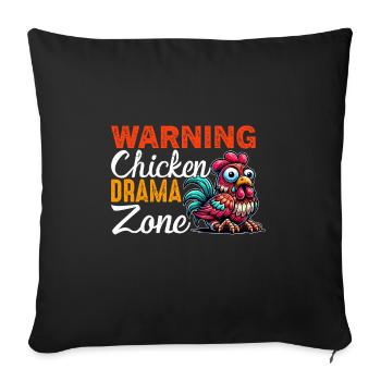 Chicken Chickens - Sofa pillowcase 17,3'' x 17,3'' (45 x 45 cm) - black - Front