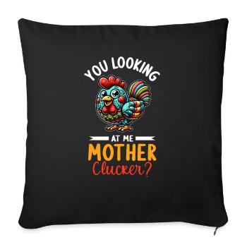 Chicken Chickens - Sofa pillowcase 17,3'' x 17,3'' (45 x 45 cm) - black - Front