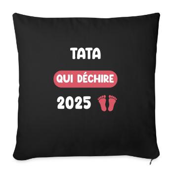 that rocks 2025 auntie announces pregnancy - Sofa pillowcase 17,3'' x 17,3'' (45 x 45 cm) - black - Front