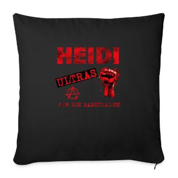 Heidi Reichinnek Merch Ultra - Sofakissenbezug 45 x 45 cm - Schwarz - Vorne