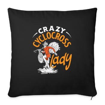 Gravel Bike Cyclocross With Cyclocross - Sofa pillowcase 17,3'' x 17,3'' (45 x 45 cm) - black - Front