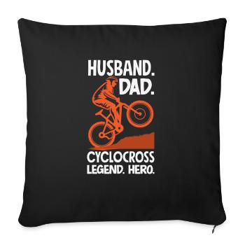 Gravel Bike Cyclocross With Cyclocross - Sofa pillowcase 17,3'' x 17,3'' (45 x 45 cm) - black - Front