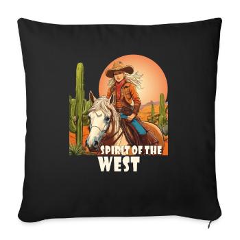 RIDER SPIRIT OF THE WEST - Sofa pillowcase 17,3'' x 17,3'' (45 x 45 cm) - black - Front