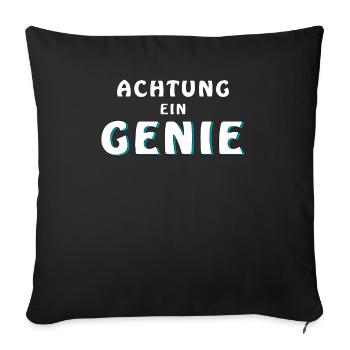 ATTENTION A GENIUS - Sofa pillowcase 17,3'' x 17,3'' (45 x 45 cm) - black - Front
