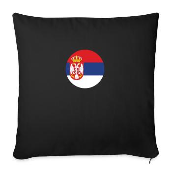 Serbie Drapeau serbe Fier Serbe - Housse de coussin décorative 45 x 45 cm - noir - Devant