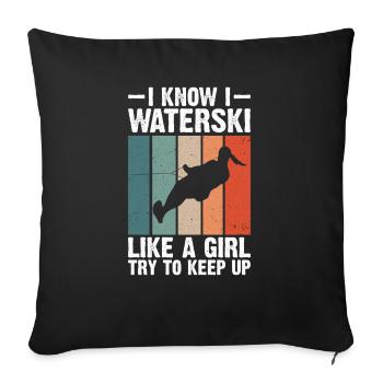 Water Ski For Women Girls Water Skiers - Sofa pillowcase 17,3'' x 17,3'' (45 x 45 cm) - black - Front