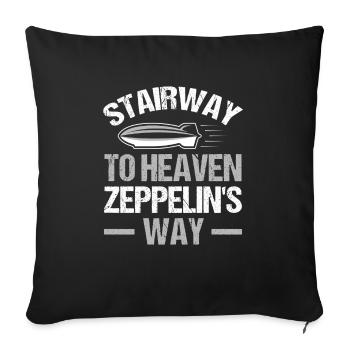 Vintage Zeppelin Airship 70 Years - Sofa pillowcase 17,3'' x 17,3'' (45 x 45 cm) - black - Front
