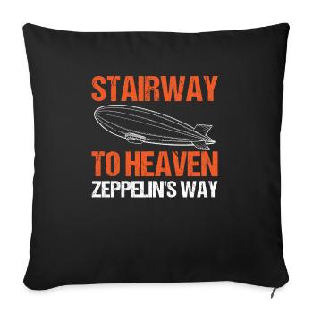 Vintage Zeppelin Airship 70 Years - Sofa pillowcase 17,3'' x 17,3'' (45 x 45 cm) - black - Front