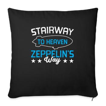 Vintage Zeppelin Airship 70 Years - Sofa pillowcase 17,3'' x 17,3'' (45 x 45 cm) - black - Front
