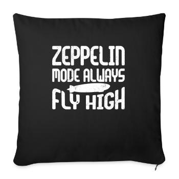 Vintage Zeppelin Airship 70 Years - Sofa pillowcase 17,3'' x 17,3'' (45 x 45 cm) - black - Front