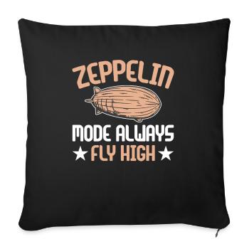 Vintage Zeppelin Airship 70 Years - Sofa pillowcase 17,3'' x 17,3'' (45 x 45 cm) - black - Front
