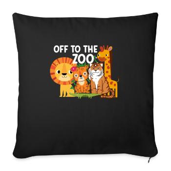 Zoo Animals Safari Party Zoo Safari Zoo Animal - Sofa pillowcase 17,3'' x 17,3'' (45 x 45 cm) - black - Front