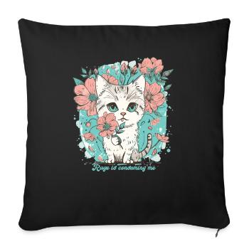 Cat Rage Consumes Me Humor Meme - Sofakissenbezug 45 x 45 cm - Schwarz - Vorne