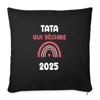 2025 Auntie Pregnancy Announcement - Sofa pillowcase 17,3'' x 17,3'' (45 x 45 cm) - black - Front
