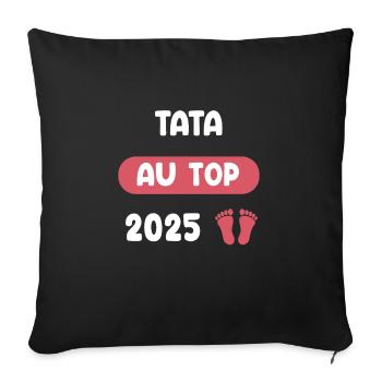 At the top 2025 Tata announces pregnancy - Sofa pillowcase 17,3'' x 17,3'' (45 x 45 cm) - black - Front