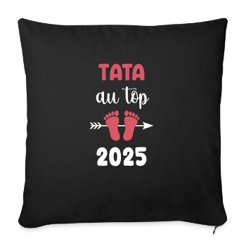At the top tata 2025 pregnancy announcement - Sofa pillowcase 17,3'' x 17,3'' (45 x 45 cm) - black - Front