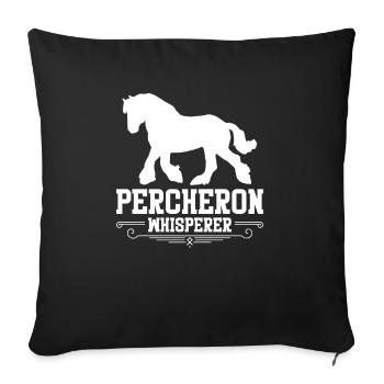 Cheval percheron Percheron Chuchoteur - Housse de coussin décorative 45 x 45 cm - noir - Devant