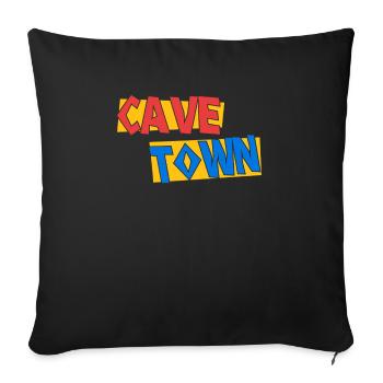 Conception de lettrage Cave Town pour les fans et - Housse de coussin décorative 45 x 45 cm - noir - Devant