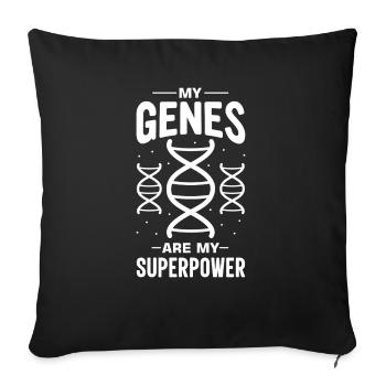 Test ADN génétique Crispr Microbiology - Housse de coussin décorative 45 x 45 cm - noir - Devant