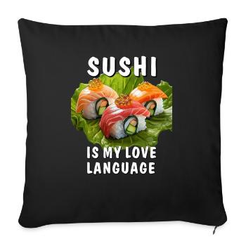 LES SUSHIS SONT MA LANGUE D’AMOUR - Housse de coussin décorative 45 x 45 cm - noir - Devant