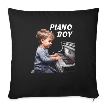 PIANO BOY - Sofa pillowcase 17,3'' x 17,3'' (45 x 45 cm) - black - Front