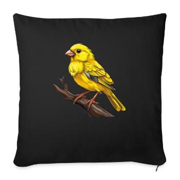 OISEAU CANARI - Housse de coussin décorative 45 x 45 cm - noir - Devant