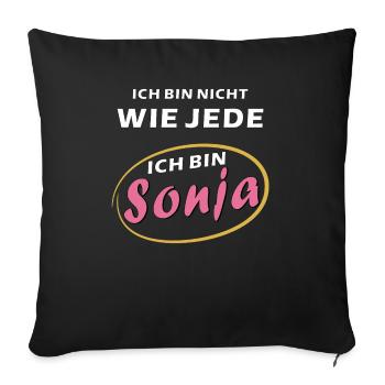 I AM Sonja - Sofa pillowcase 17,3'' x 17,3'' (45 x 45 cm) - black - Front