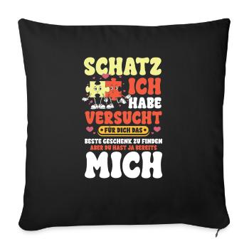 Schatz das beste Geschenk - Sofakissenbezug 45 x 45 cm - Schwarz - Vorne