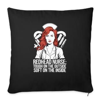 Readhead Nurse Hospital Red Hair RN Ginger Nursing - Sofa pillowcase 17,3'' x 17,3'' (45 x 45 cm) - black - Front