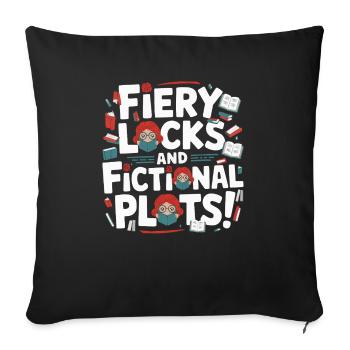 Redhead Bookworm Ginger Hair Reading Books - Sofa pillowcase 17,3'' x 17,3'' (45 x 45 cm) - black - Front