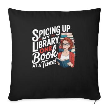 Redhead Bookworm Ginger Hair Reading Books - Sofa pillowcase 17,3'' x 17,3'' (45 x 45 cm) - black - Front
