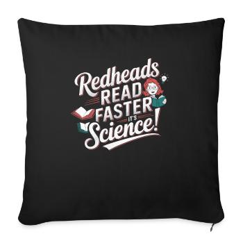 Redhead Bookworm Ginger Hair Reading Books - Sofa pillowcase 17,3'' x 17,3'' (45 x 45 cm) - black - Front