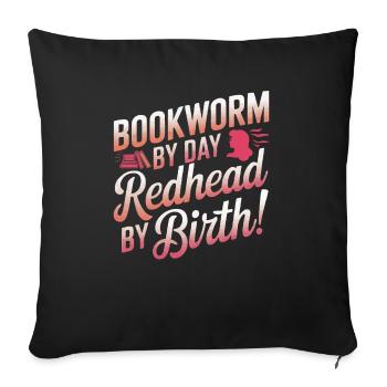 Redhead Bookworm Ginger Hair Reading Books - Sofa pillowcase 17,3'' x 17,3'' (45 x 45 cm) - black - Front