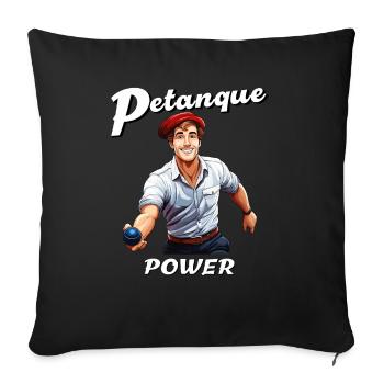 PUISSANCE DE LA PÉTANQUE - Housse de coussin décorative 45 x 45 cm - noir - Devant