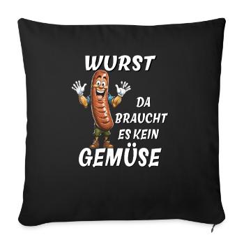 SAUCISSE IL N’Y A PAS BESOIN DE LÉGUMES - Housse de coussin décorative 45 x 45 cm - noir - Devant