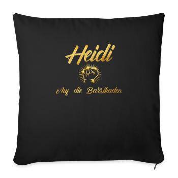 Heidi Reichinnek Merch Ultra - Sofakissenbezug 45 x 45 cm - Schwarz - Vorne