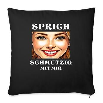 LA FEMME SOURIT, ME PARLE SALE - Housse de coussin décorative 45 x 45 cm - noir - Devant