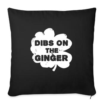 Vintage Dibs On The Ginger Funny Irish Clover - Sofa pillowcase 17,3'' x 17,3'' (45 x 45 cm) - black - Front