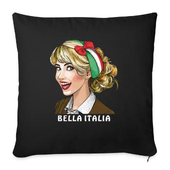 FRAU ITALIEN BELLA ITALIA - Sofakissenbezug 45 x 45 cm - Schwarz - Vorne