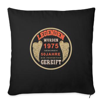 50 Ans 1975 Anniversaire Anniversaire Millésime 1975 - Housse de coussin décorative 45 x 45 cm - noir - Devant
