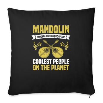 Mandolines Instrument officiel du plus cool - Housse de coussin décorative 45 x 45 cm - noir - Devant
