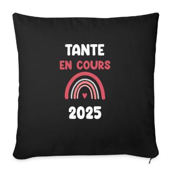2025 Aunt Announcing Pregnancy - Sofa pillowcase 17,3'' x 17,3'' (45 x 45 cm) - black - Front