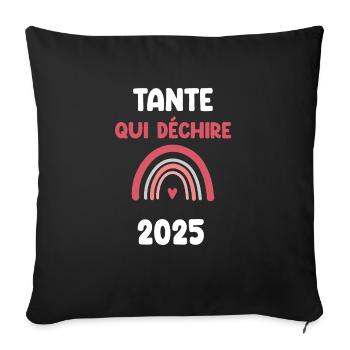 2025 Aunty Who Pregnancy Announcement - Sofa pillowcase 17,3'' x 17,3'' (45 x 45 cm) - black - Front