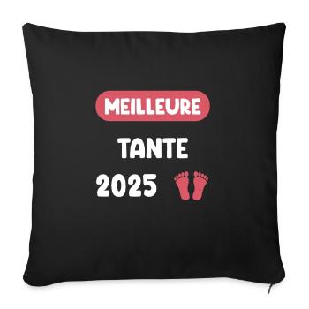 Best 2025 Aunt Pregnancy Announcement - Sofa pillowcase 17,3'' x 17,3'' (45 x 45 cm) - black - Front