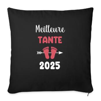 Best Aunt 2025 Pregnancy Announcement - Sofa pillowcase 17,3'' x 17,3'' (45 x 45 cm) - black - Front