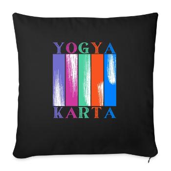 Yogyakarta Indonesia - Sofa pillowcase 17,3'' x 17,3'' (45 x 45 cm) - black - Front