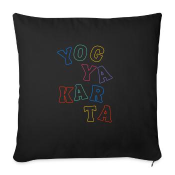 Yogyakarta Indonesia - Sofa pillowcase 17,3'' x 17,3'' (45 x 45 cm) - black - Front
