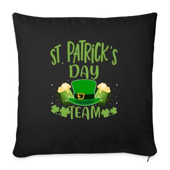 Saint-Patrick Team St Patrick Irlande Trèfle Bière - Housse de coussin décorative 45 x 45 cm - noir - Devant